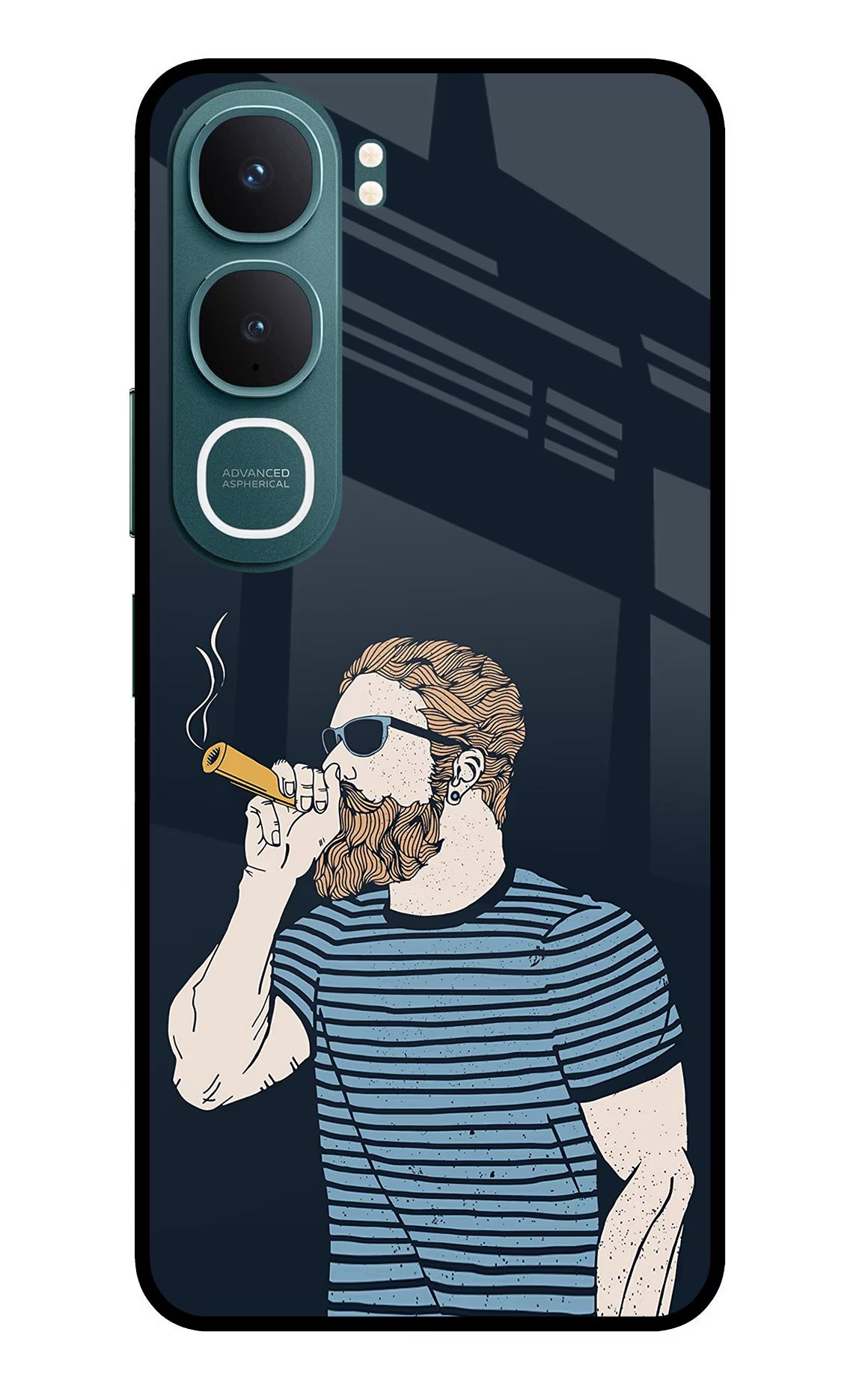 Smoking Vivo Y31 5G Glass Case Back Cover by Casekaro