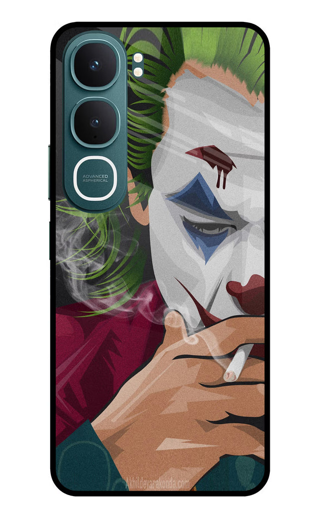 Joker Smoking Vivo Y31 5G Glass Case Back Cover by Casekaro