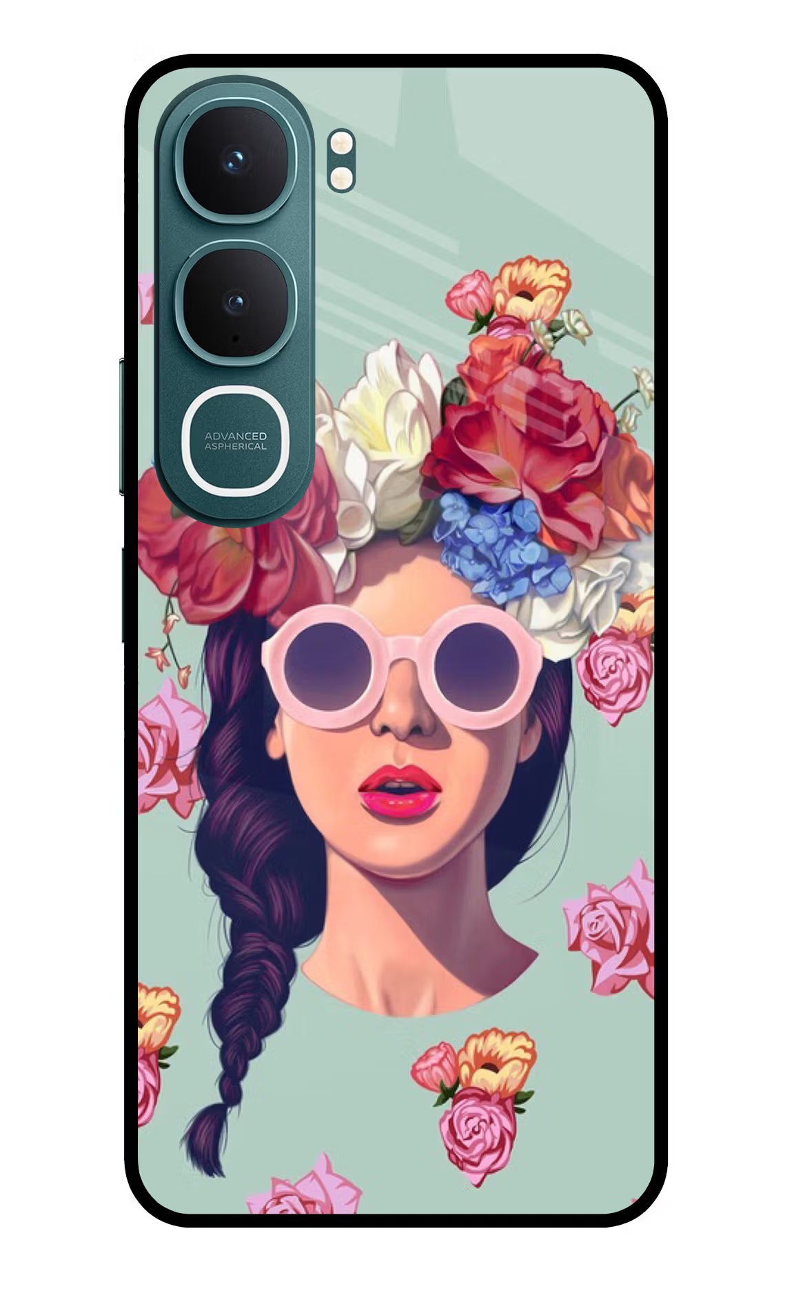 Pretty Girl Vivo Y31 5G Glass Case Back Cover by Casekaro