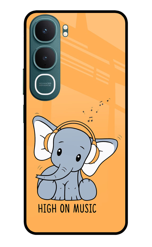 High On Music Vivo Y31 5G Glass Case Back Cover by Casekaro
