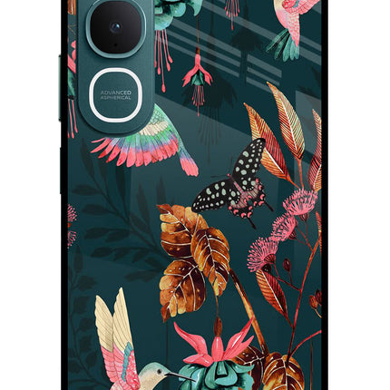 Birds Vivo Y31 5G Glass Case Back Cover by Casekaro