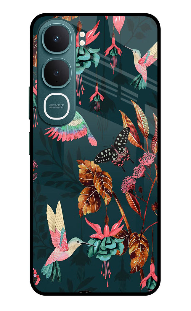 Birds Vivo Y31 5G Glass Case Back Cover by Casekaro
