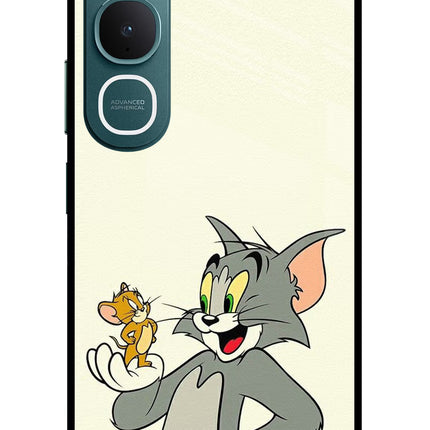 Tom & Jerry Vivo Y31 5G Glass Case Back Cover by Casekaro