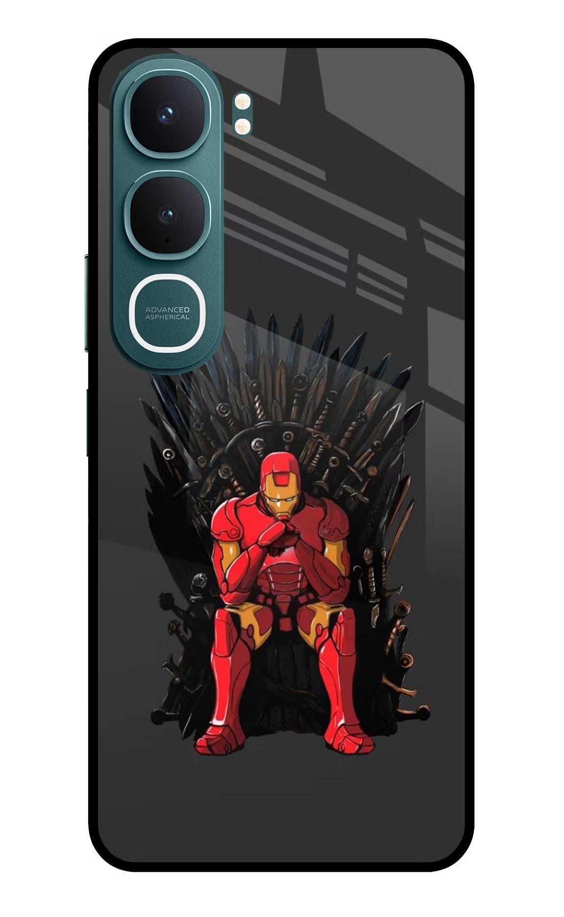 Ironman Throne Vivo Y31 5G Glass Case Back Cover by Casekaro