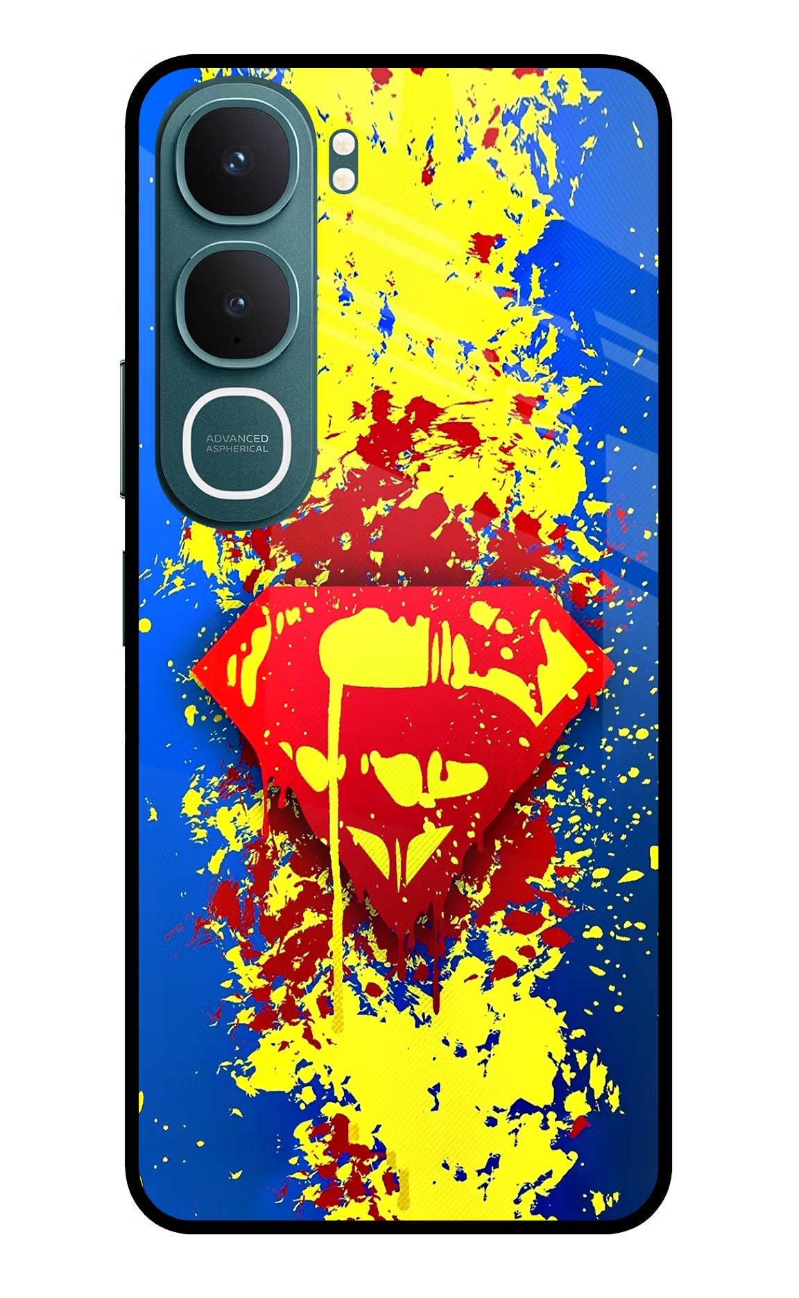 Superman logo Vivo Y31 5G Glass Case Back Cover by Casekaro