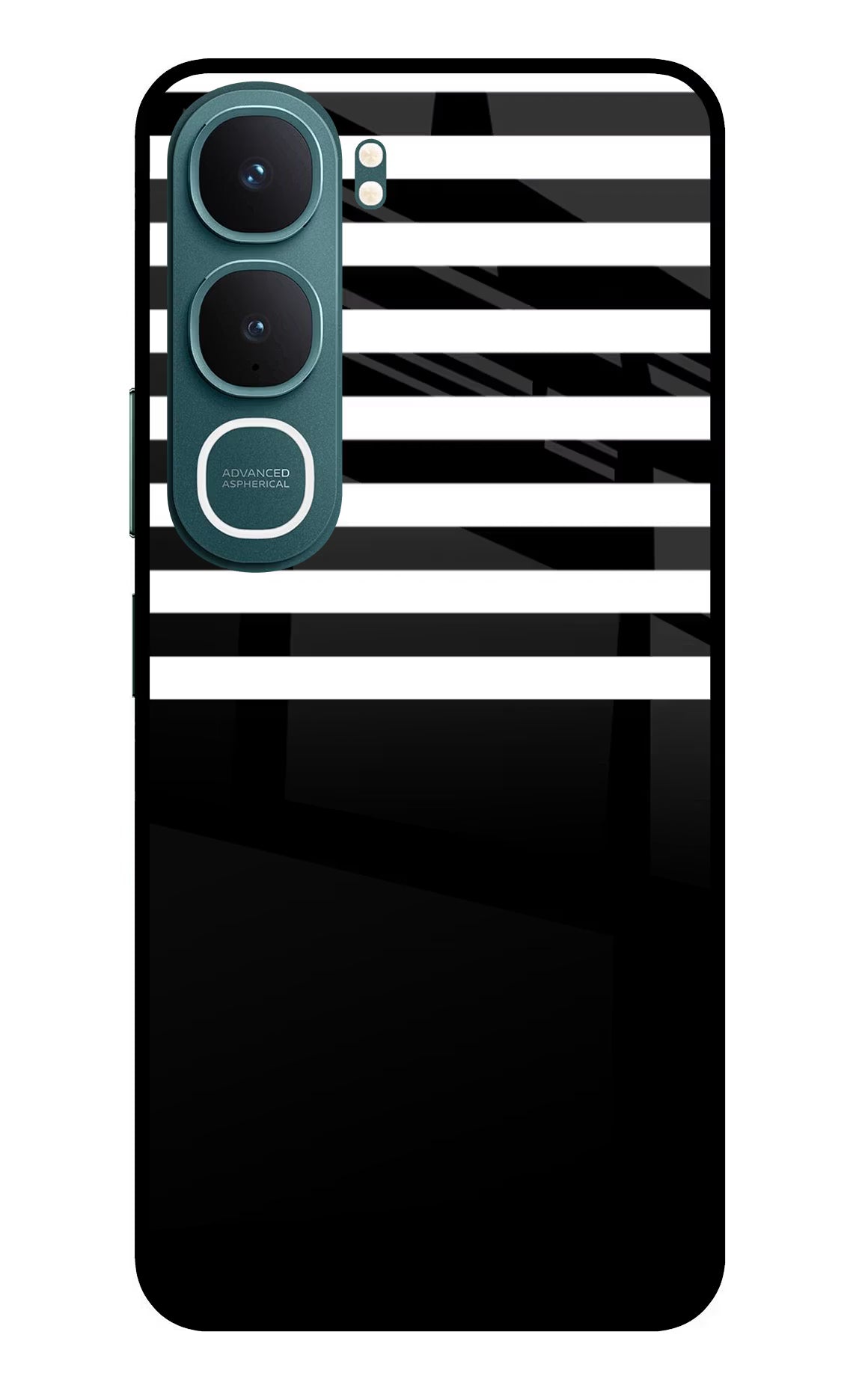 Black and White Print Vivo Y31 5G Glass Case Back Cover by Casekaro