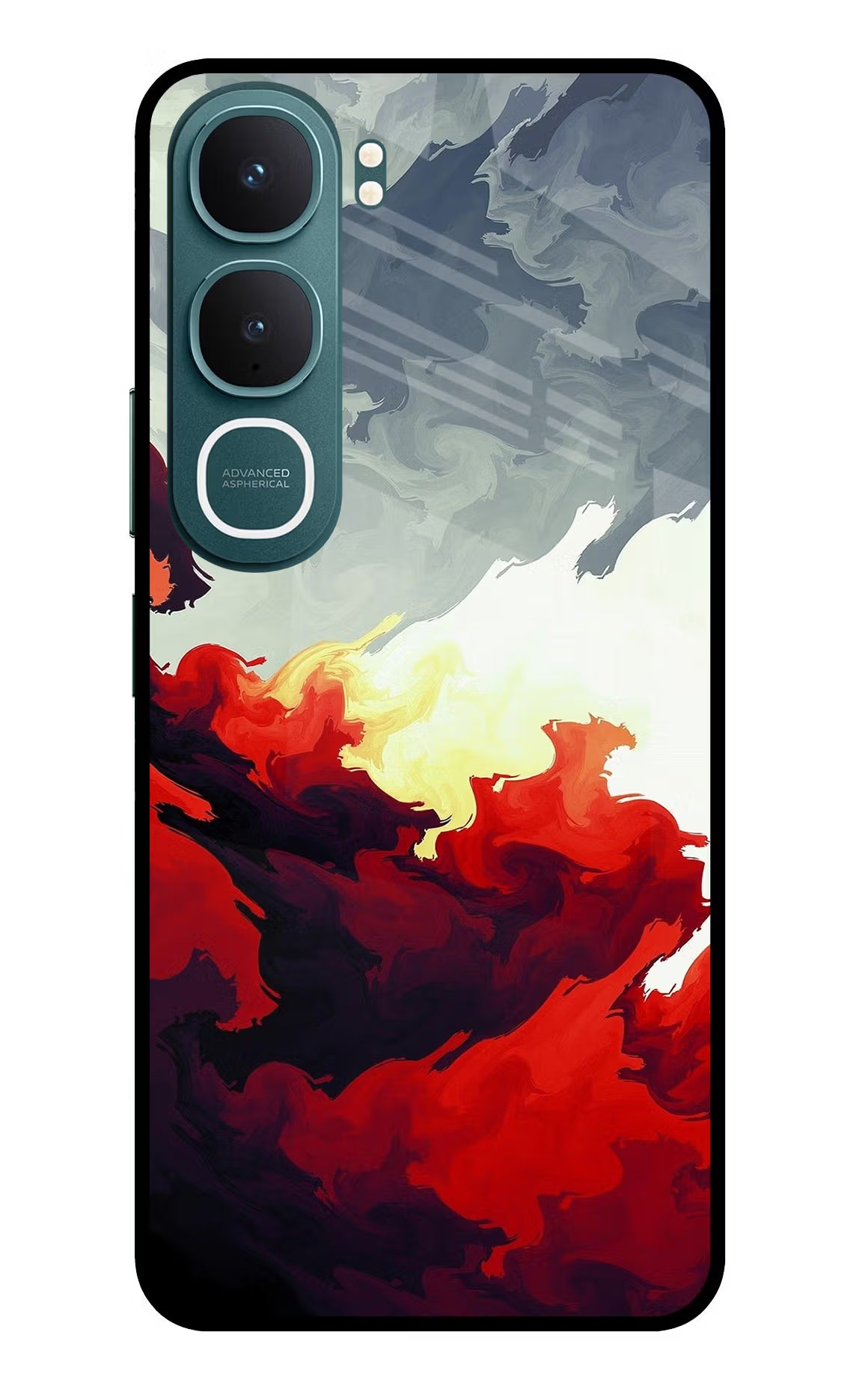 Fire Cloud Vivo Y31 5G Glass Case Back Cover by Casekaro