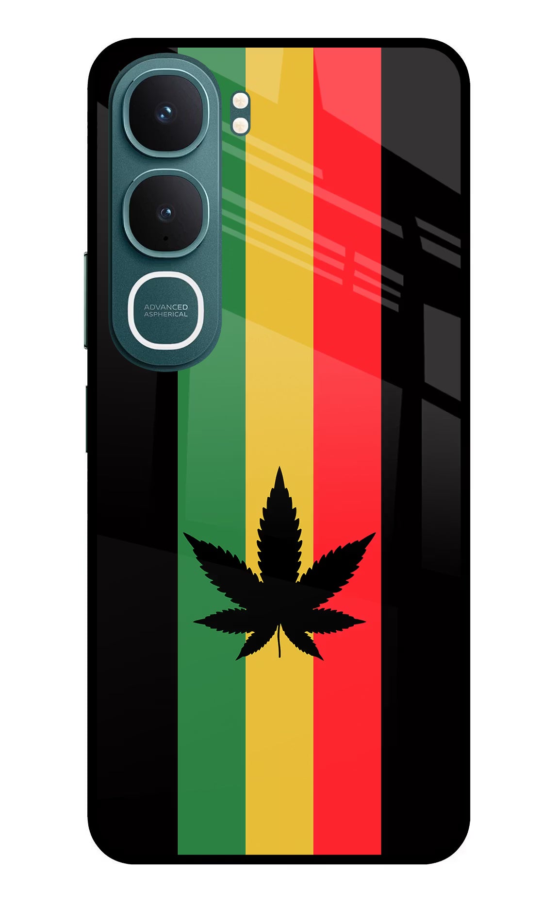 Weed Flag Vivo Y31 5G Glass Case Back Cover by Casekaro