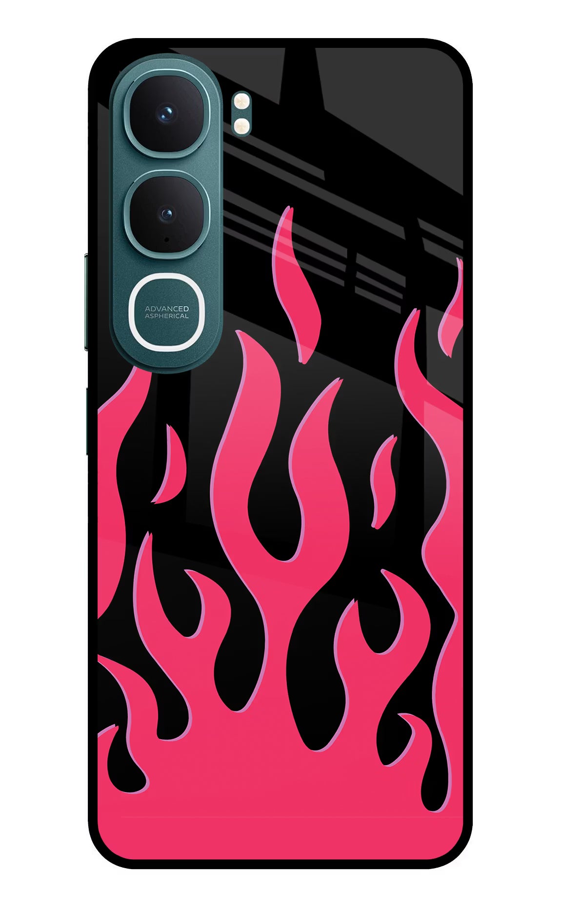Fire Flames Vivo Y31 5G Glass Case Back Cover by Casekaro