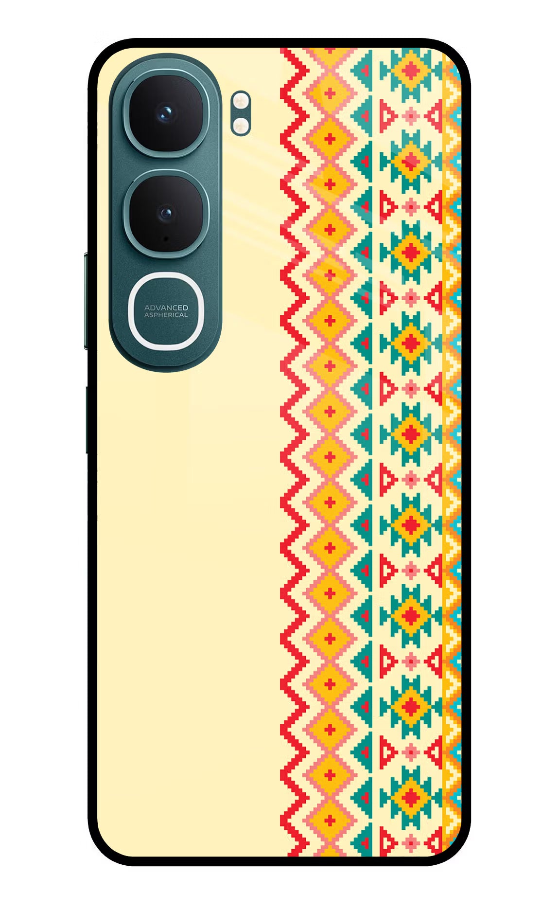 Ethnic Seamless Vivo Y31 5G Glass Case Back Cover by Casekaro