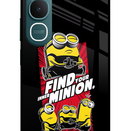 Find your inner Minion Vivo Y31 5G Glass Case Back Cover by Casekaro