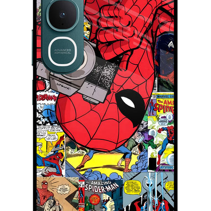 Spider Man Vivo Y31 5G Glass Case Back Cover by Casekaro