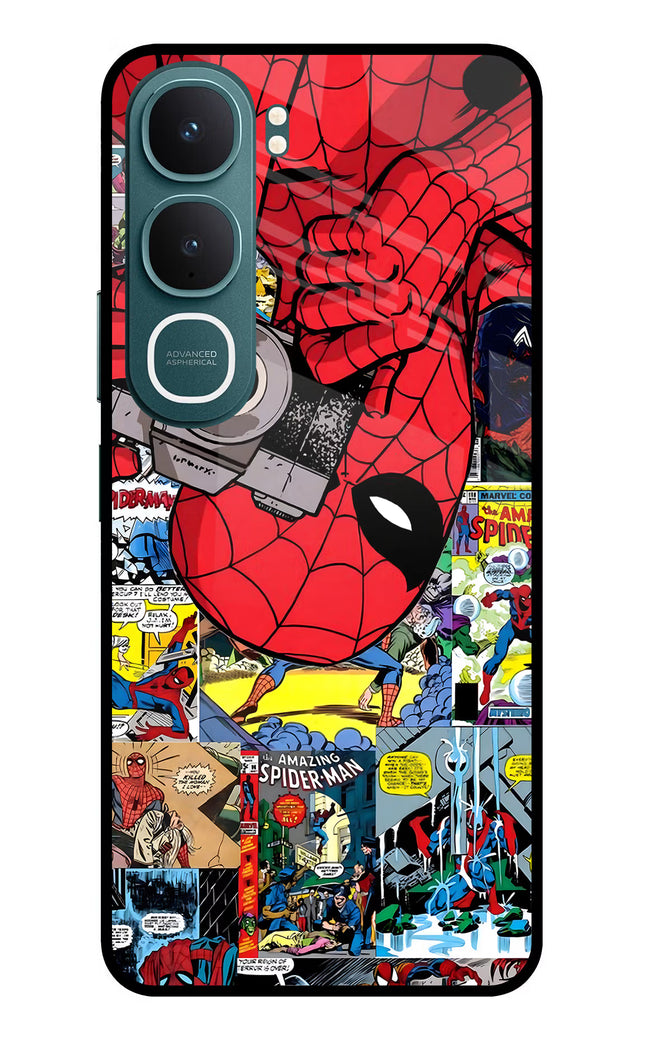 Spider Man Vivo Y31 5G Glass Case Back Cover by Casekaro