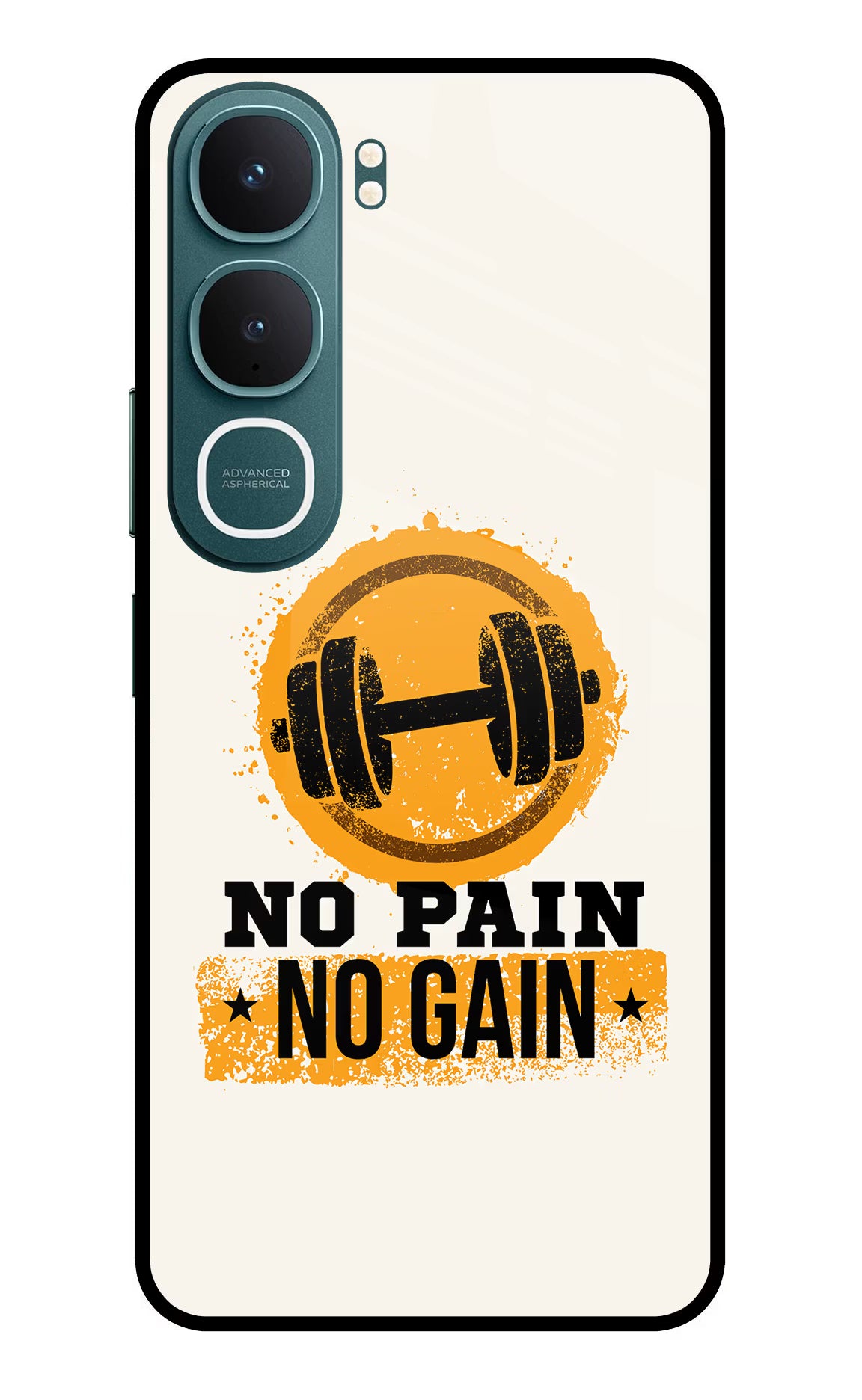 No Pain No Gain Vivo Y31 5G Glass Case
