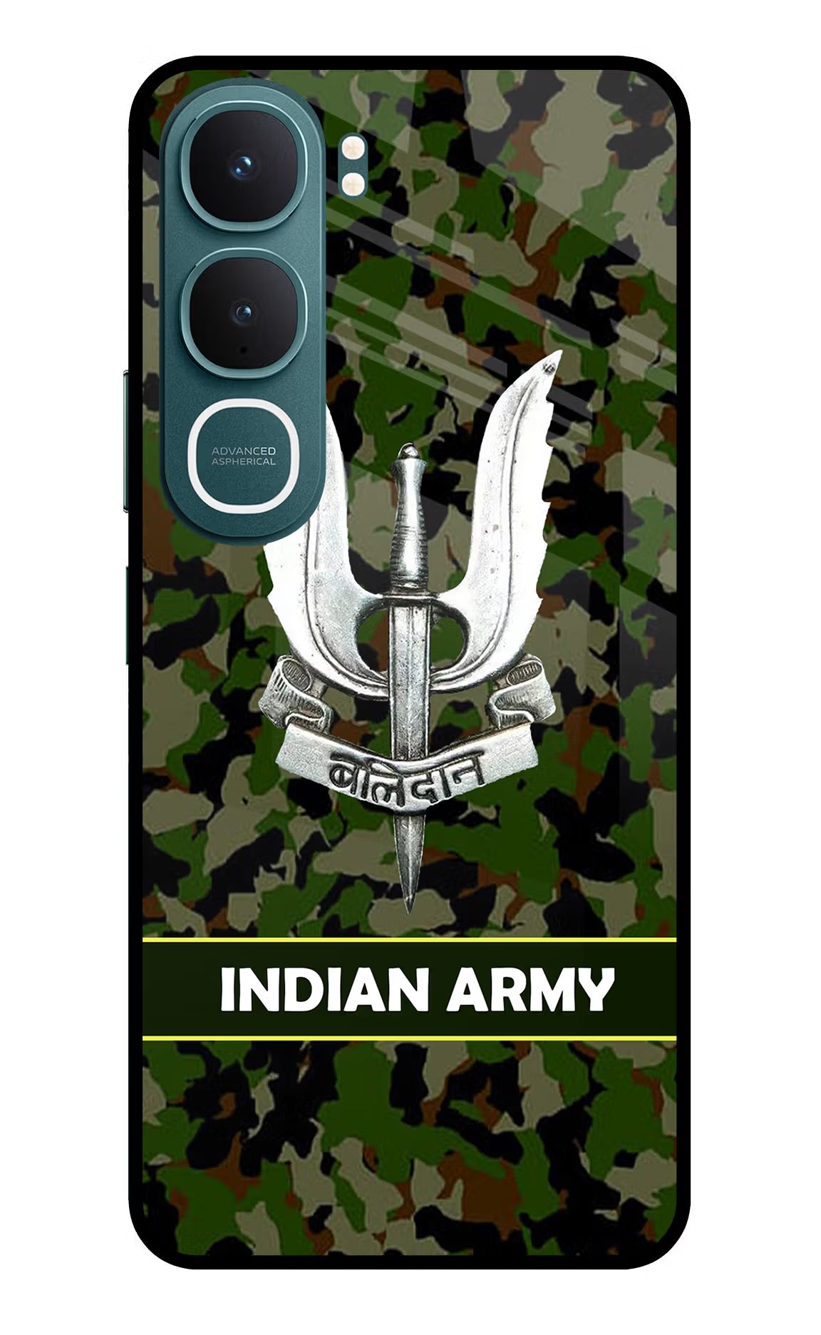 Balidan Indian Logo Vivo Y31 5G Glass Case Back Cover by Casekaro
