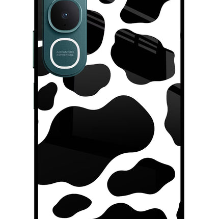 Cow Spots Vivo Y31 5G Glass Case Back Cover by Casekaro
