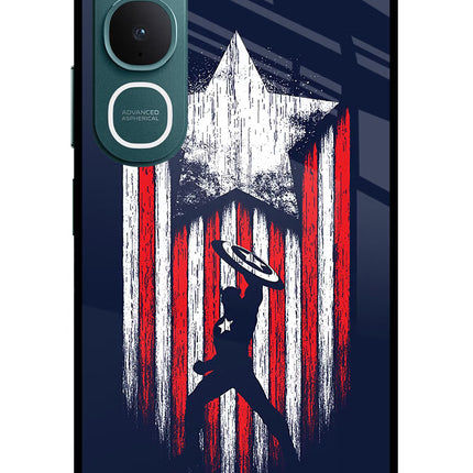 Captain America Marvel Art Vivo Y31 5G Glass Case Back Cover by Casekaro