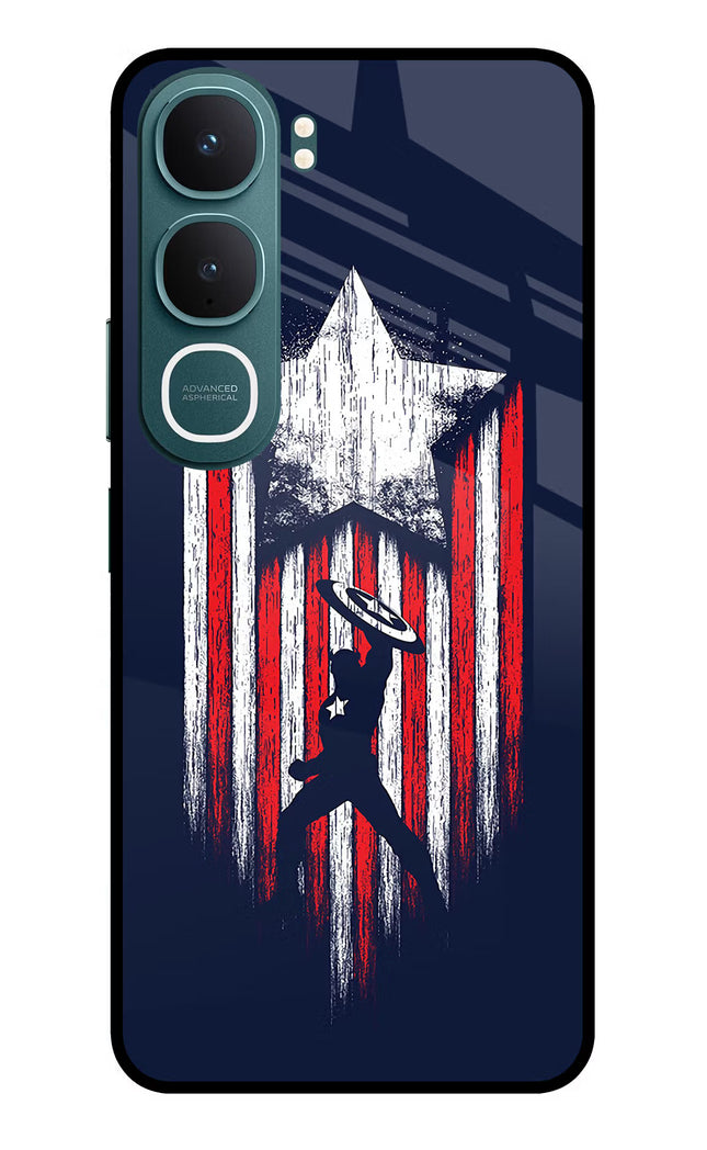 Captain America Marvel Art Vivo Y31 5G Glass Case Back Cover by Casekaro
