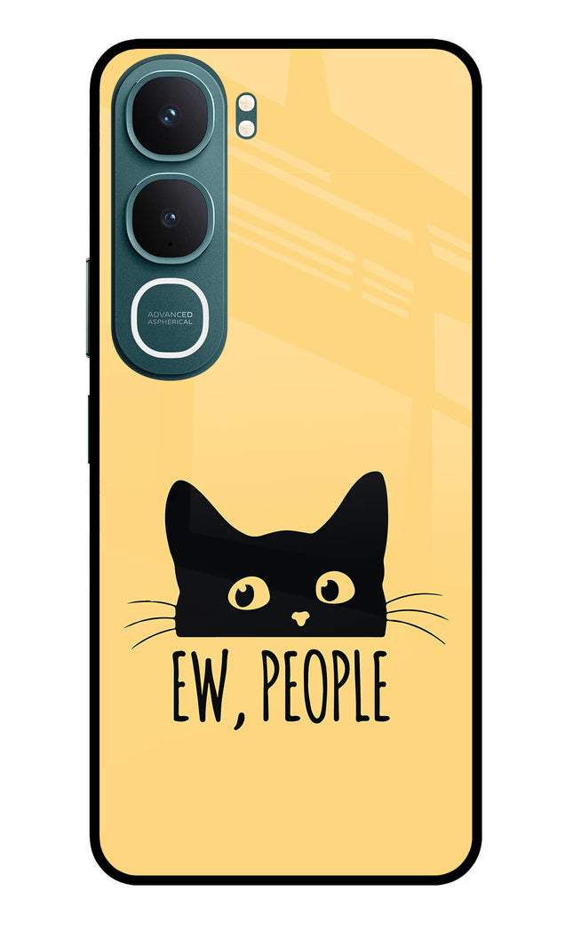 Ew People Catitude Vivo Y31 5G Glass Case Back Cover by Casekaro