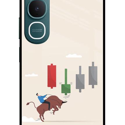 Bull Trading Momentum Vivo Y31 5G Glass Case Back Cover by Casekaro