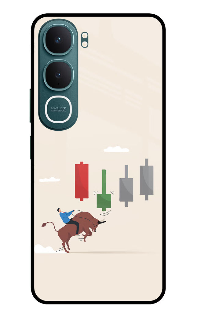 Bull Trading Momentum Vivo Y31 5G Glass Case Back Cover by Casekaro