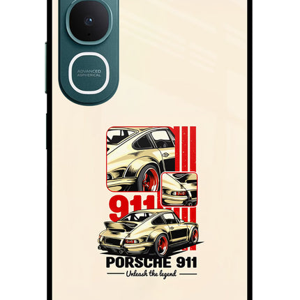 Classic Porsche 911 Vivo Y31 5G Glass Case Back Cover by Casekaro