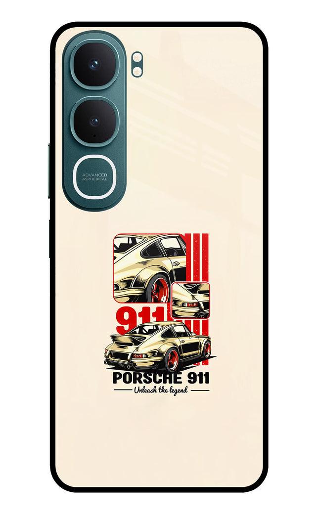 Classic Porsche 911 Vivo Y31 5G Glass Case Back Cover by Casekaro