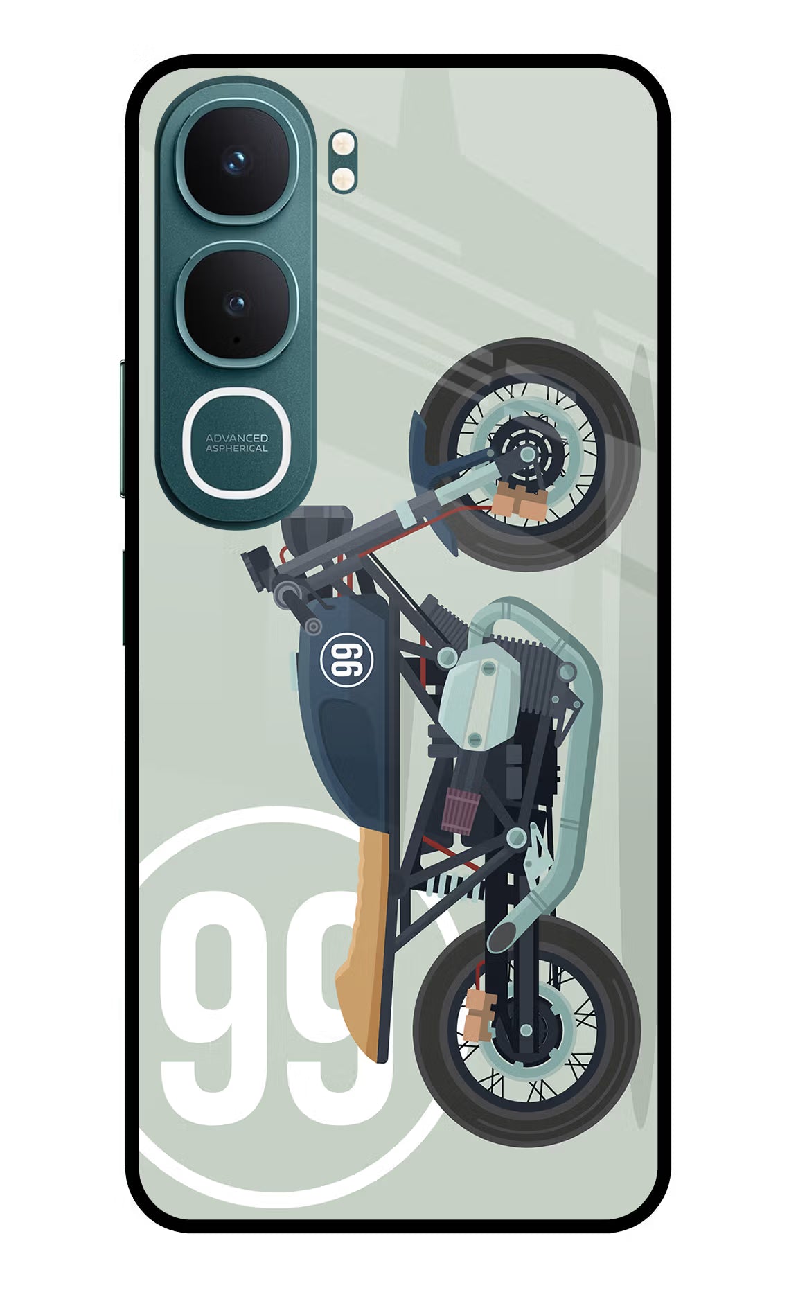 Classic Cafe Racer 99 Vivo Y31 5G Glass Case