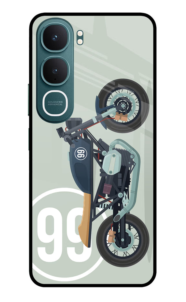 Classic Cafe Racer 99 Vivo Y31 5G Glass Case Back Cover by Casekaro