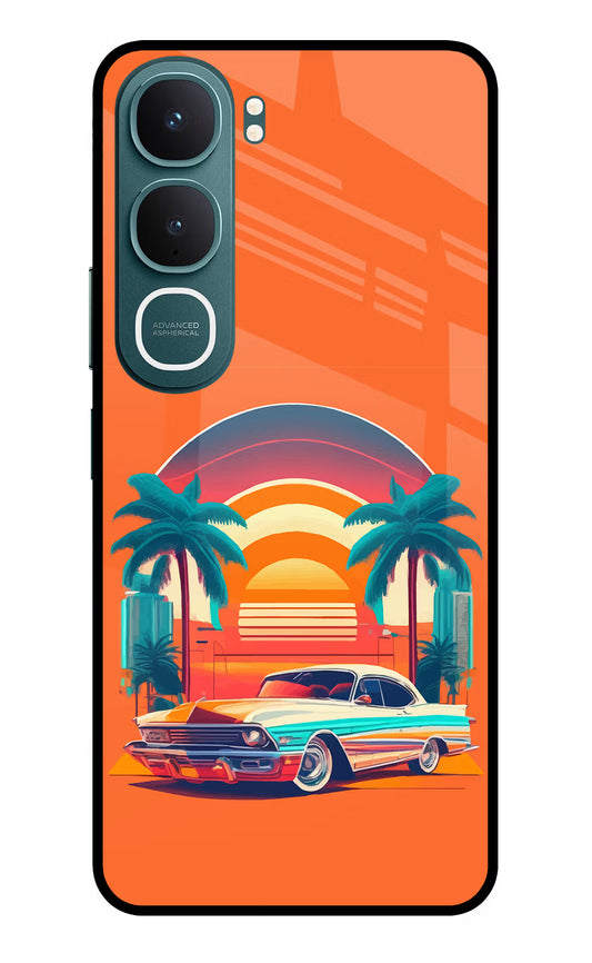 Palm Drive 80s Vivo Y31 5G Glass Case