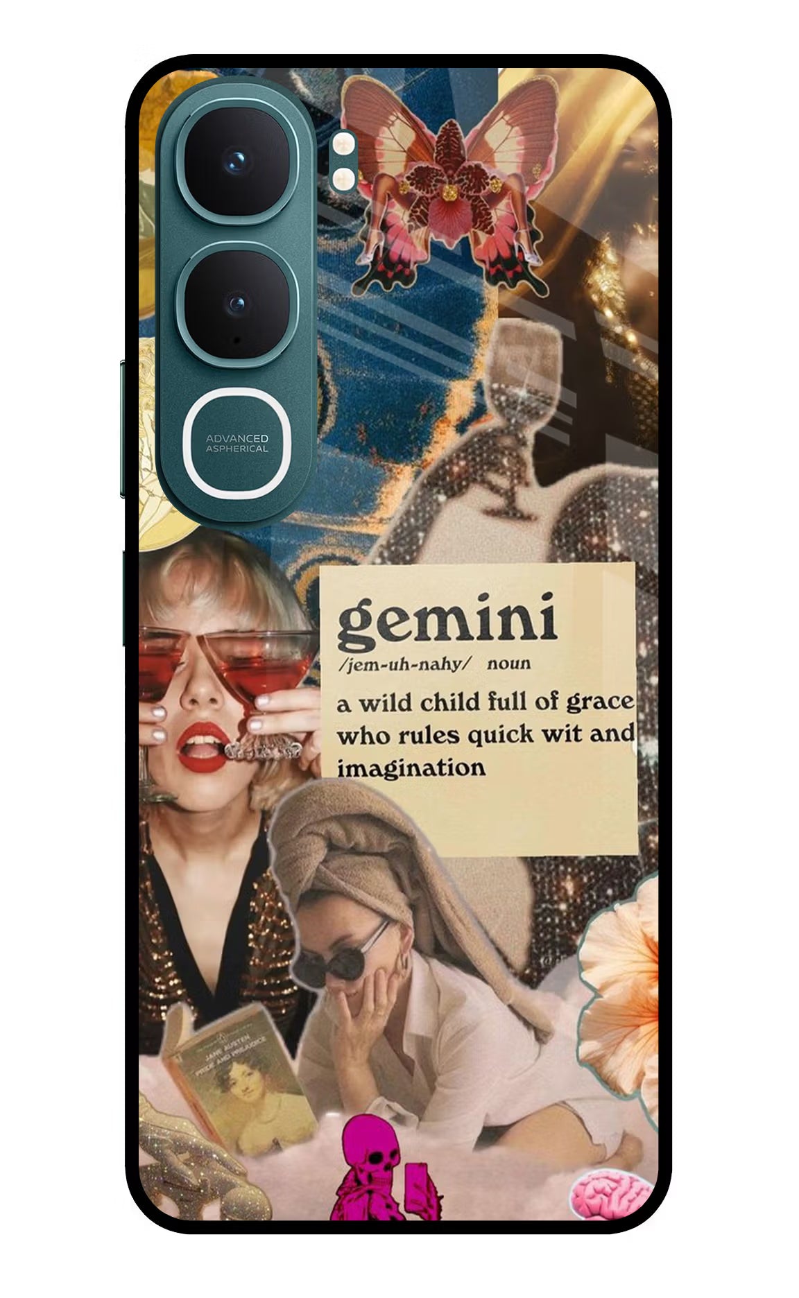 Gemini Zodiac Vivo Y31 5G Glass Case Back Cover by Casekaro
