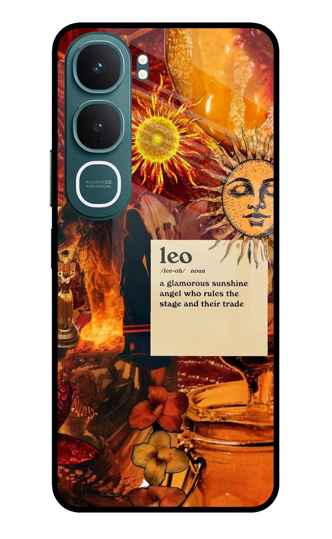 Leo Zodiac Vivo Y31 5G Glass Case Back Cover by Casekaro