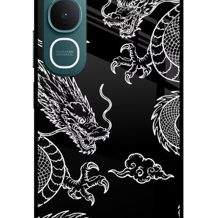 Twin Dragons Vivo Y31 5G Glass Case Back Cover by Casekaro