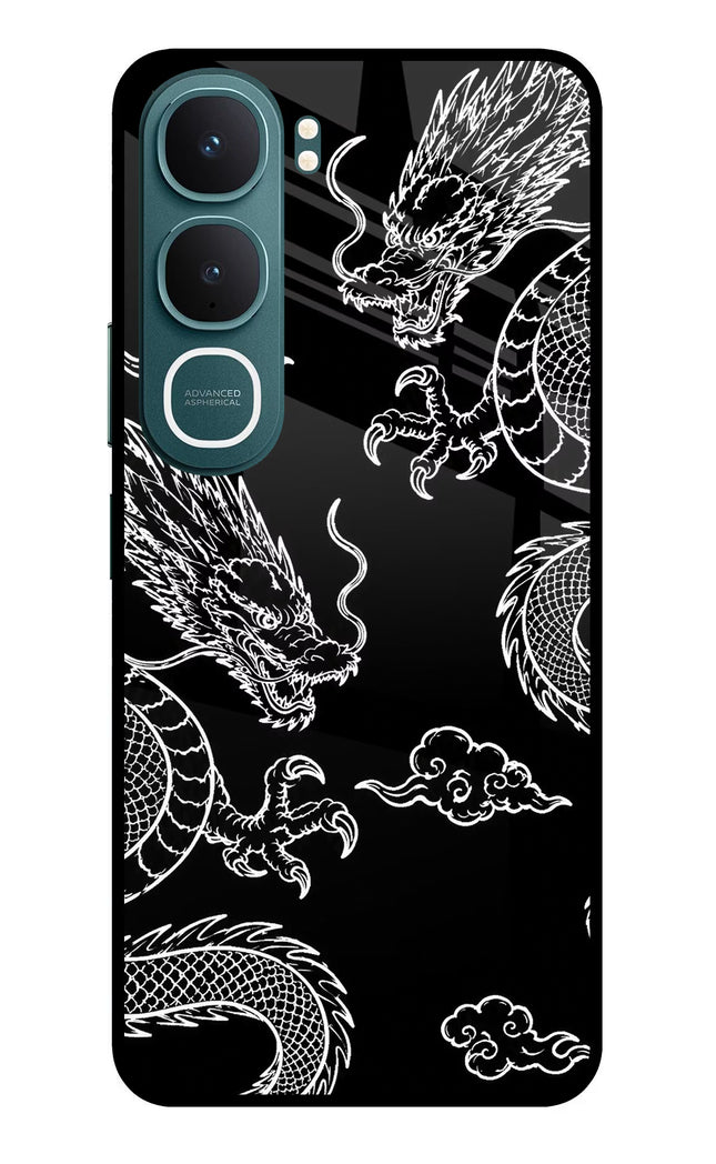 Twin Dragons Vivo Y31 5G Glass Case Back Cover by Casekaro