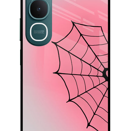 Pink Web Vivo Y31 5G Glass Case