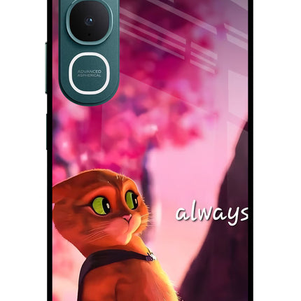 Always Cat Vivo Y31 5G Glass Case