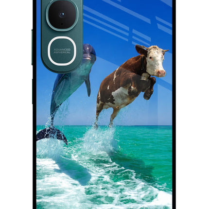 Dolphin vs Cow Vivo Y31 5G Glass Case