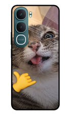 Silly Cat Call Vivo Y31 5G Glass Case