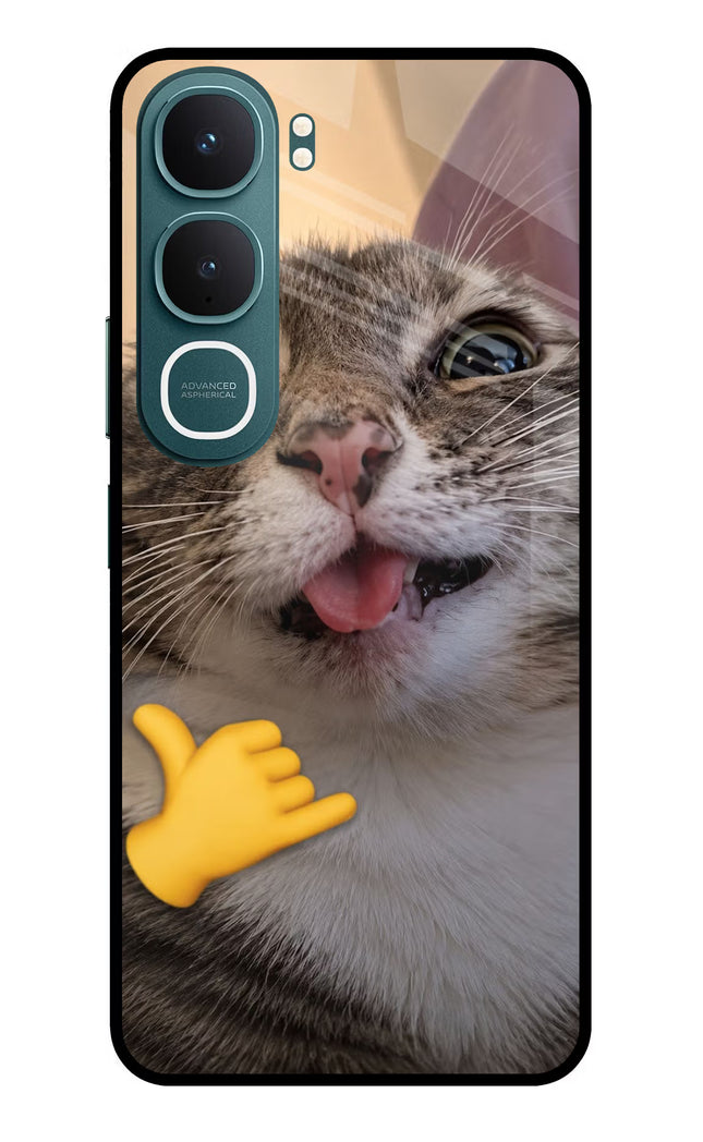 Silly Cat Call Vivo Y31 5G Glass Case