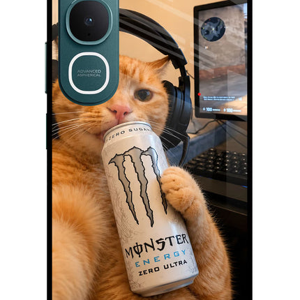 Gamer Cat Energy Vivo Y31 5G Glass Case
