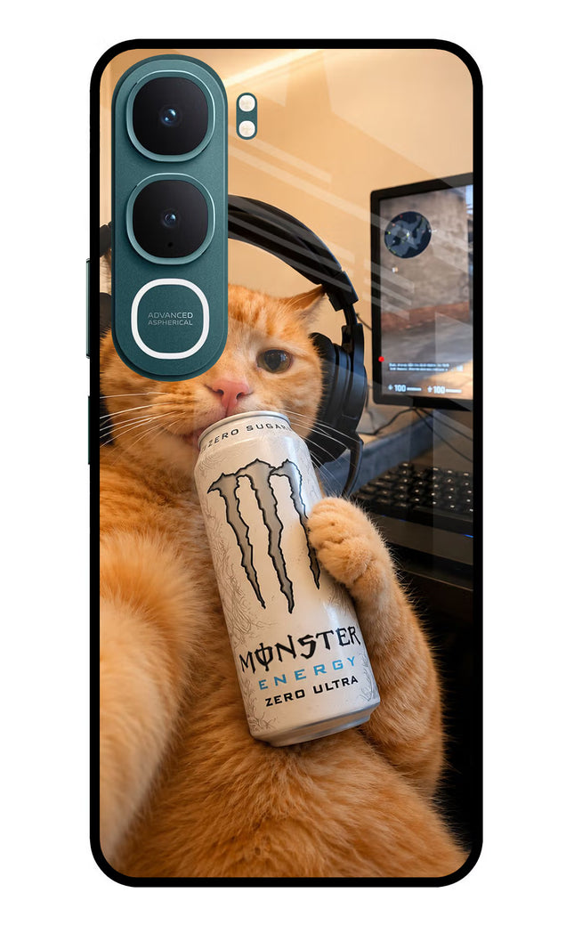 Gamer Cat Energy Vivo Y31 5G Glass Case