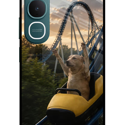 Rollercoaster Dog Vivo Y31 5G Glass Case