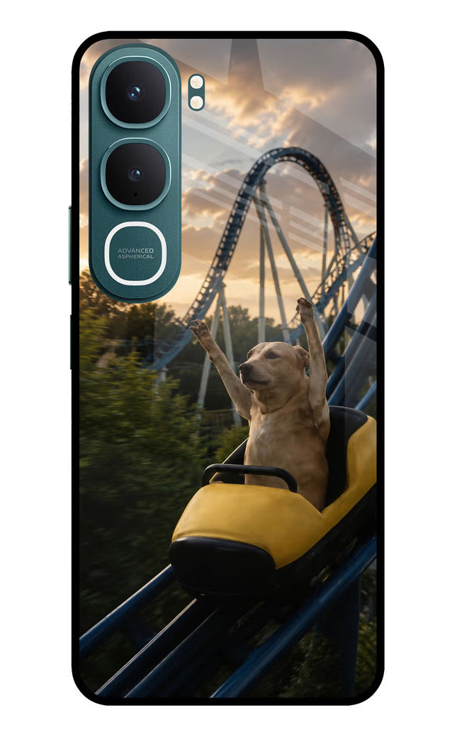 Rollercoaster Dog Vivo Y31 5G Glass Case