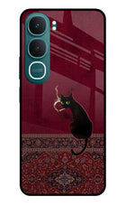 Midnight Cat Vivo Y31 5G Glass Case
