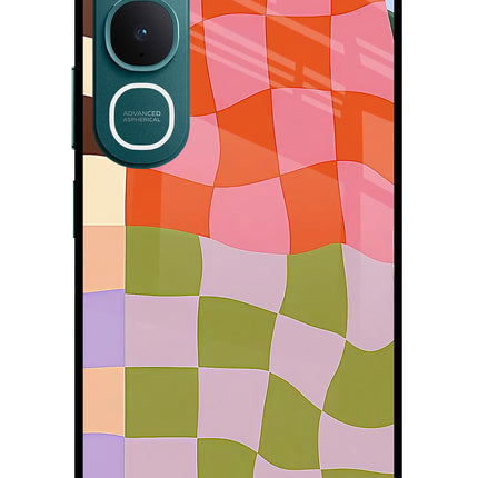 Wavy Grid Vivo Y31 5G Glass Case
