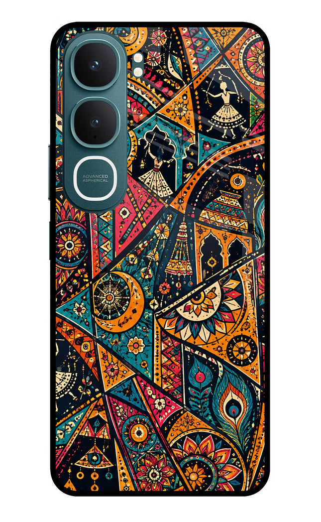 Folk Print Vivo Y31 5G Glass Case