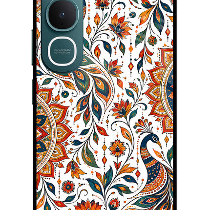 White Mayura Vivo Y31 5G Glass Case
