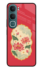 Pink Lotus Vivo Y31 5G Glass Case