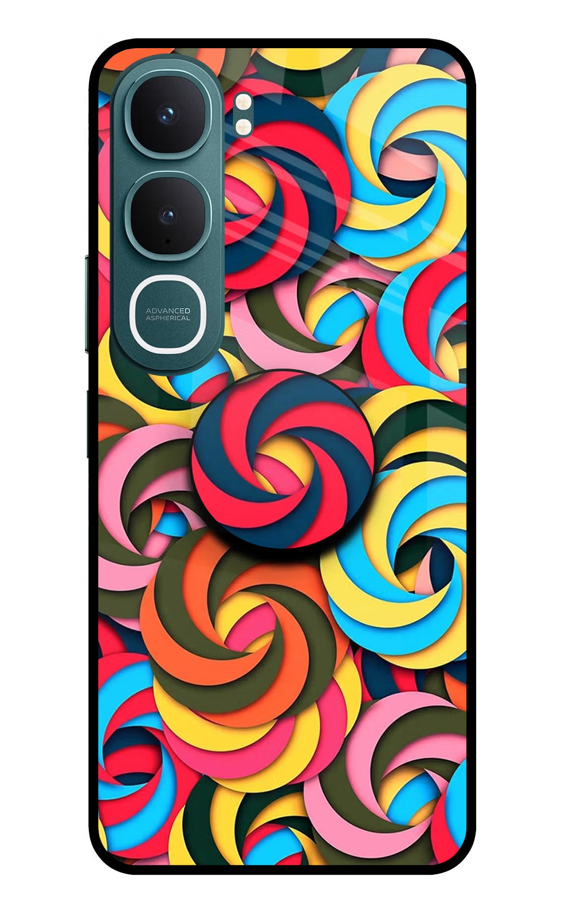 Spiral Pattern Vivo Y31 5G Pop Case by Casekaro