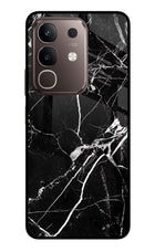 Black Marble Pattern Vivo Y31 Pro 5G Glass Case